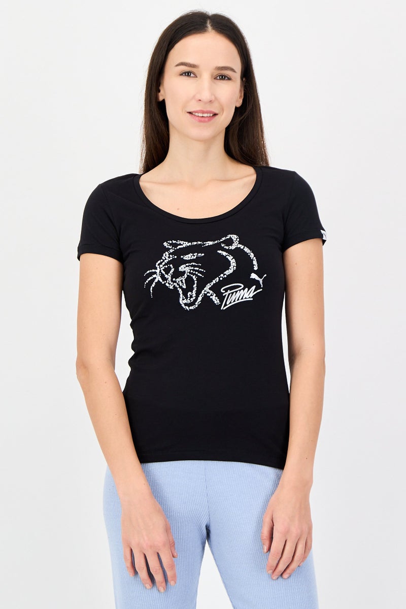 PUMA Women Regular Fit Short Sleeve Outdoor T-Shirt, Black - Image 1